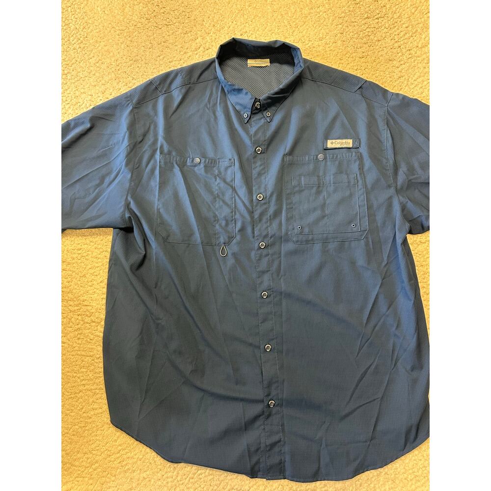 Columbia Mens Short Sleeve PGF Fishing Shirt Size 2XL